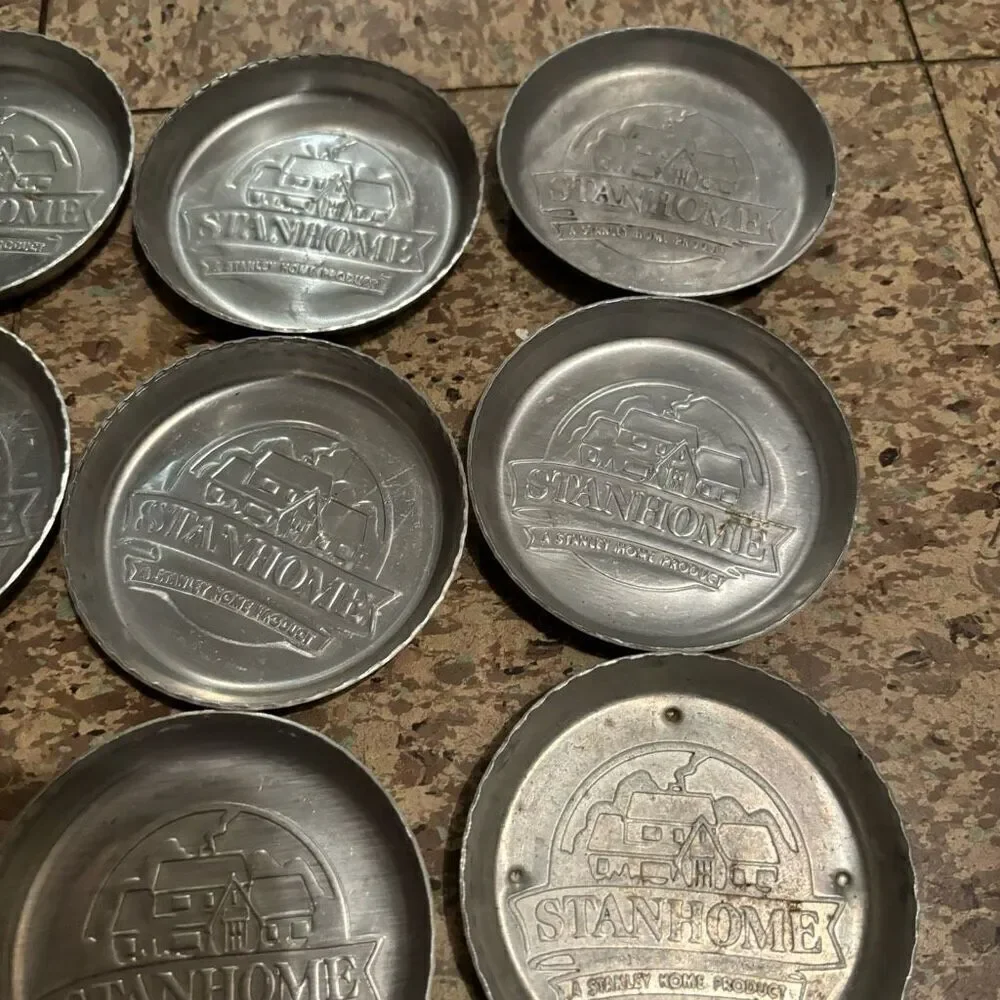 9 Vintage Stanley Home Products STANHOME Aluminum Drink Coasters - Picture 5 of 12